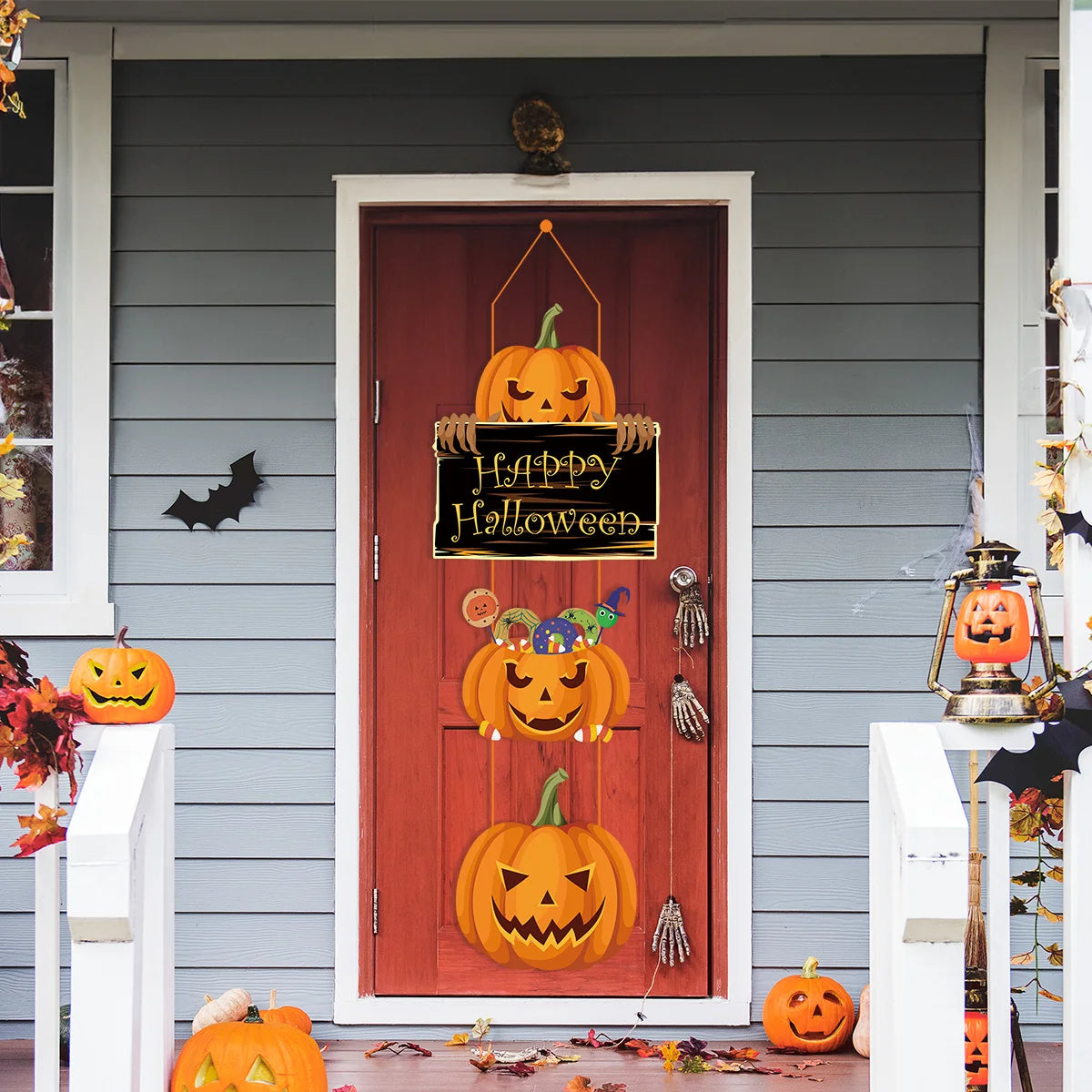 Halloween Hanging Ornaments – Skull, Pumpkin & Ghost Decor