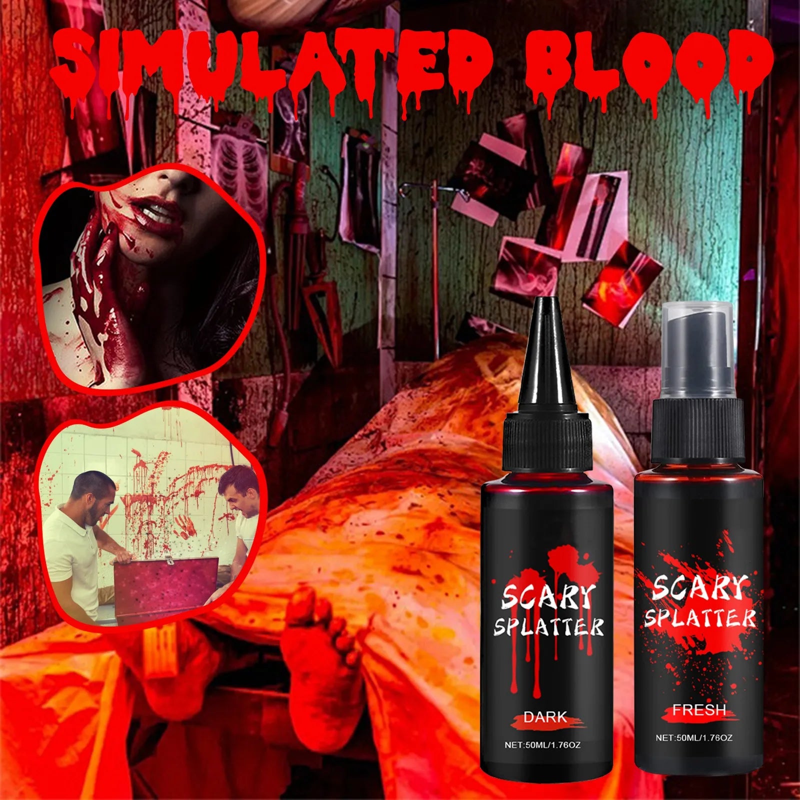 Halloween Fake Blood Spray – Vampire Cosplay Prop (2pcs, 100ml)