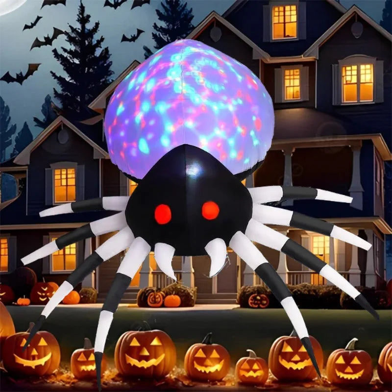 Giant Spider Halloween Inflatable – LED Outdoor Decor