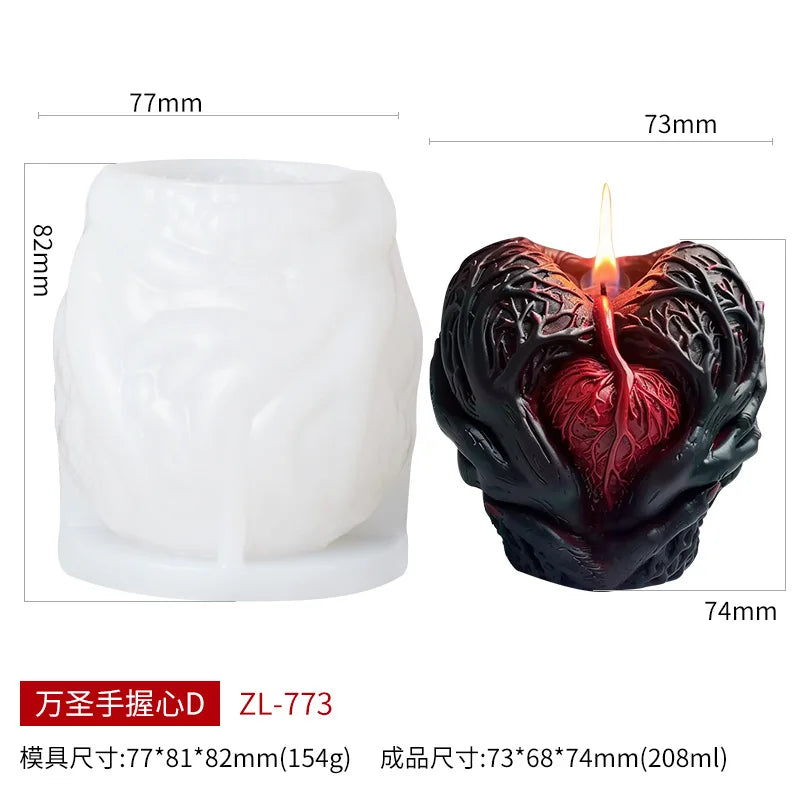 Halloween Heart Candle Mold – DIY Resin & Cement Craft