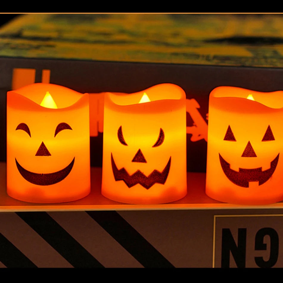 Halloween Pumpkin Lantern – Skull & Ghost Face Atmosphere Light