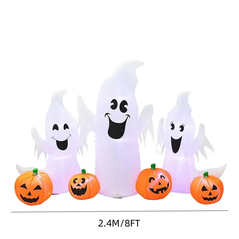 8FT Giant Mouth Ghost Inflatable – Halloween Outdoor Decor