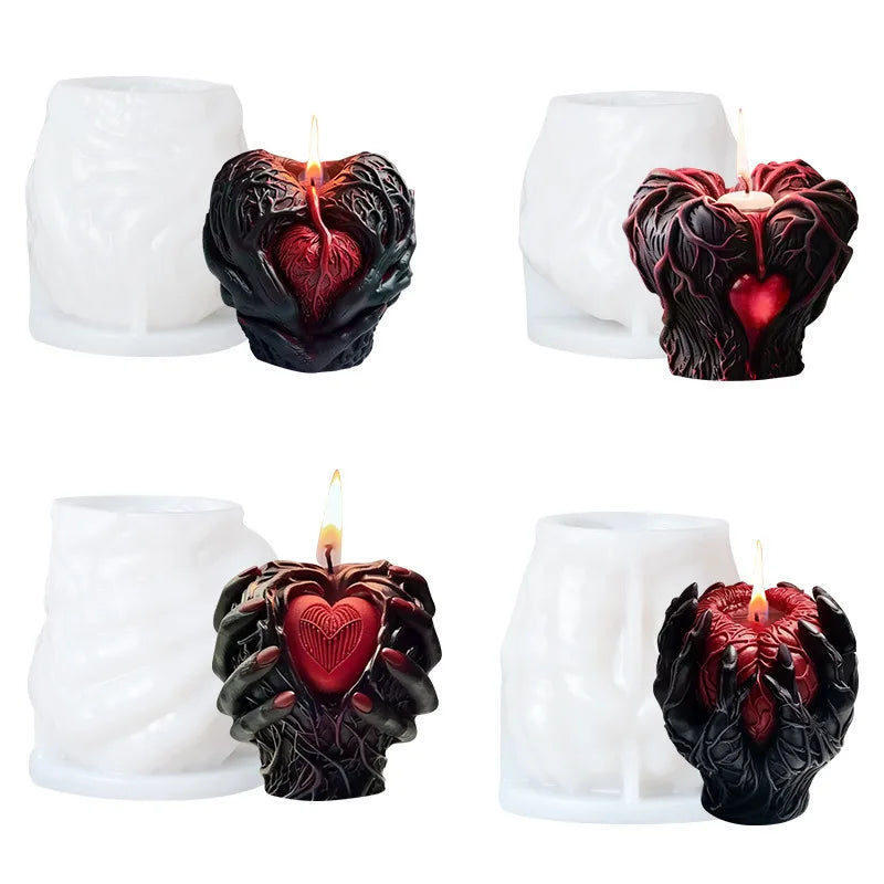 Halloween Heart Candle Mold – DIY Resin & Cement Craft