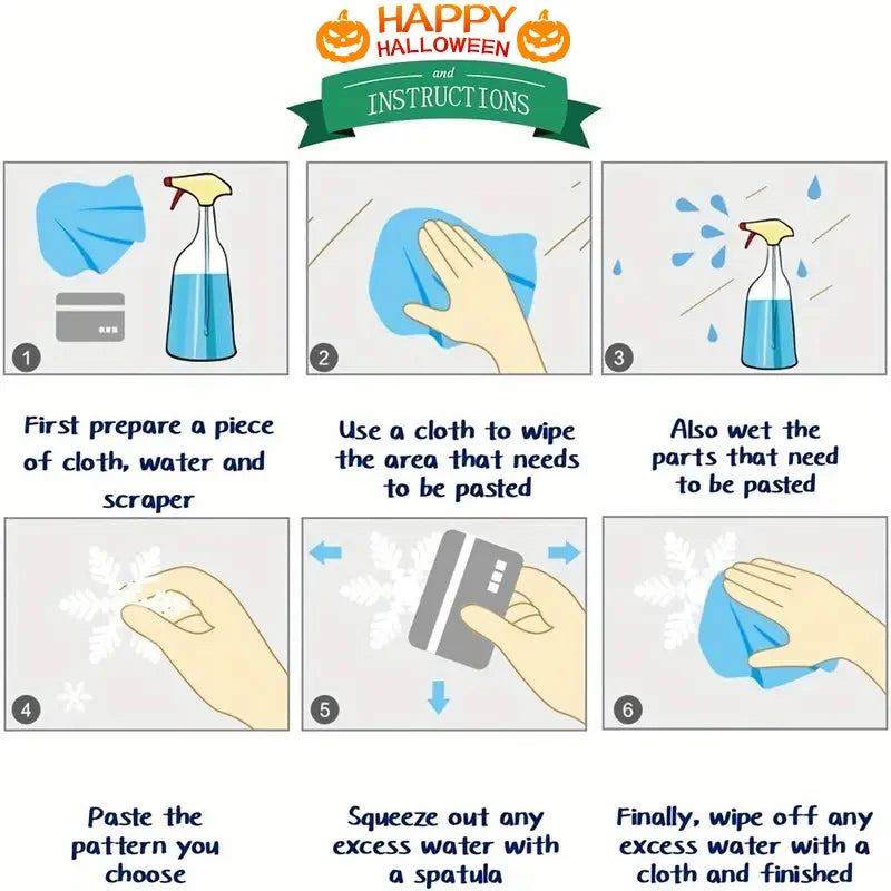 Halloween Window Stickers – Evil Spirits & Pumpkins (2pcs, 45×60cm)