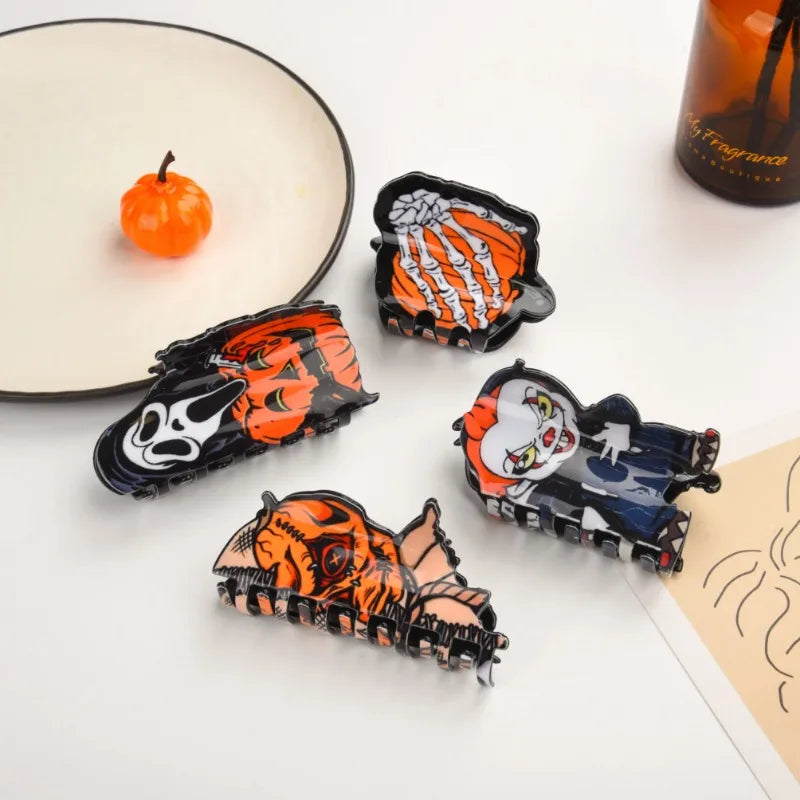 Halloween Demon Face Hair Clip – Creative Acrylic Hair Accessories