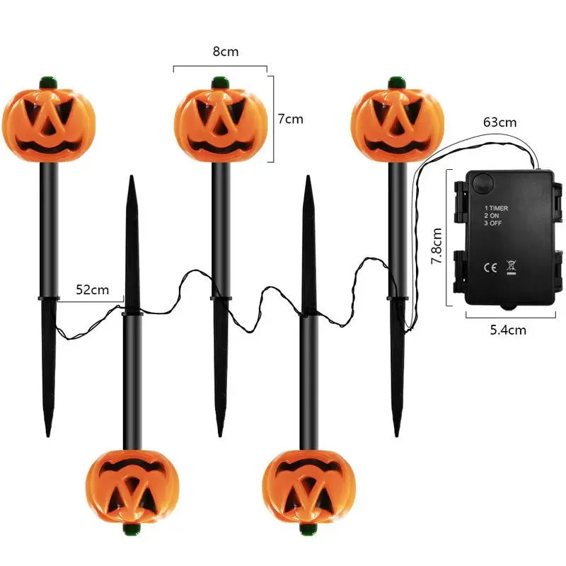 5pcs Solar Pumpkin Lights – Halloween Outdoor Garden & Party Decor