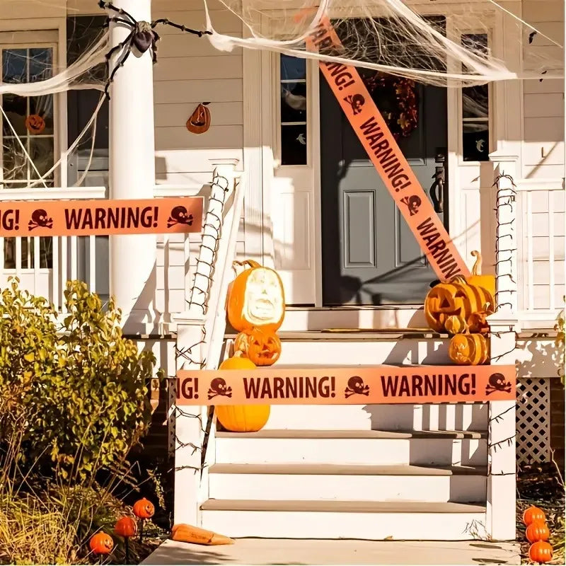 Halloween Warning Tape – Yellow “Danger” Barrier for Haunted House & Yard Decor