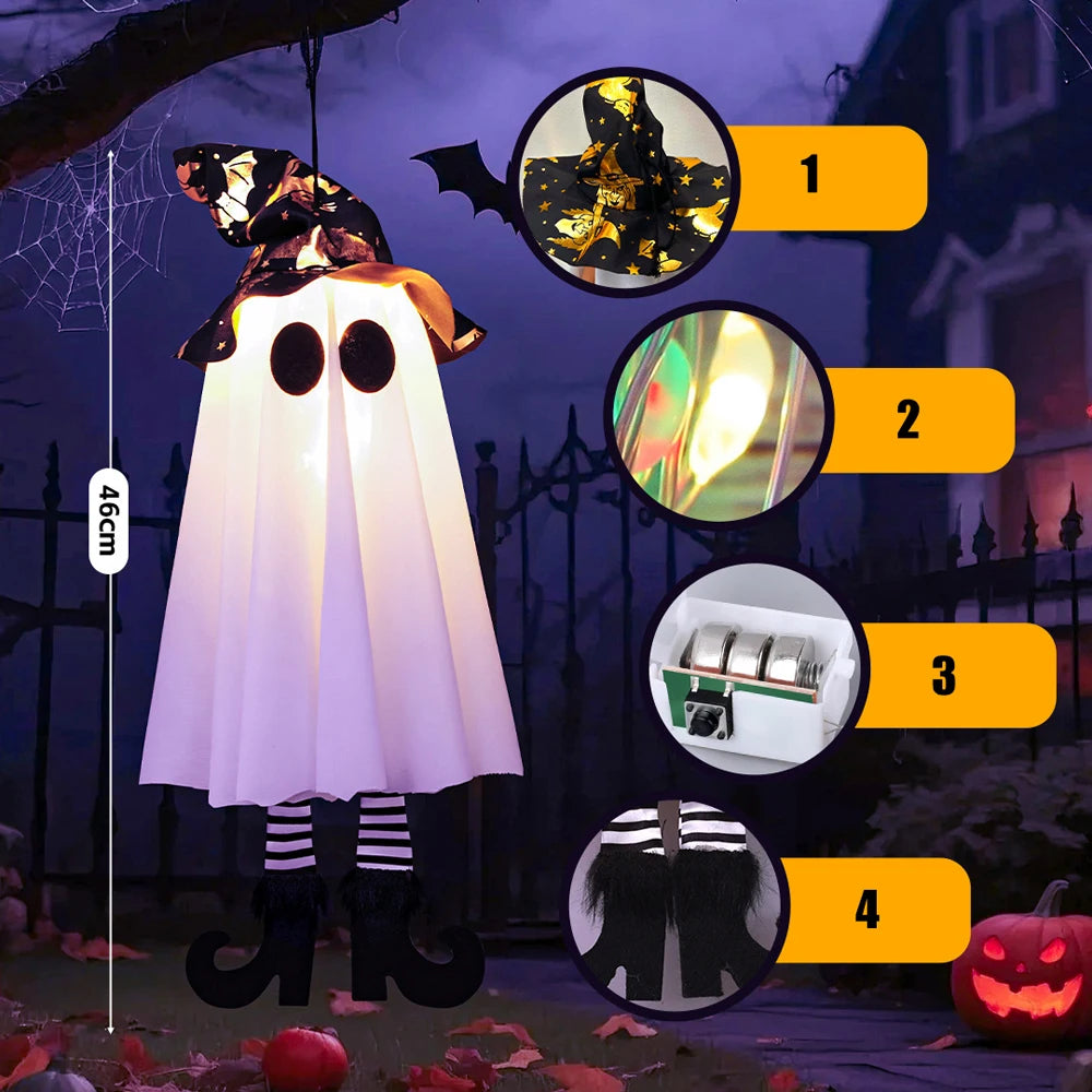 LED Glowing Halloween Ghosts – Hanging Decor for Indoor & Outdoor