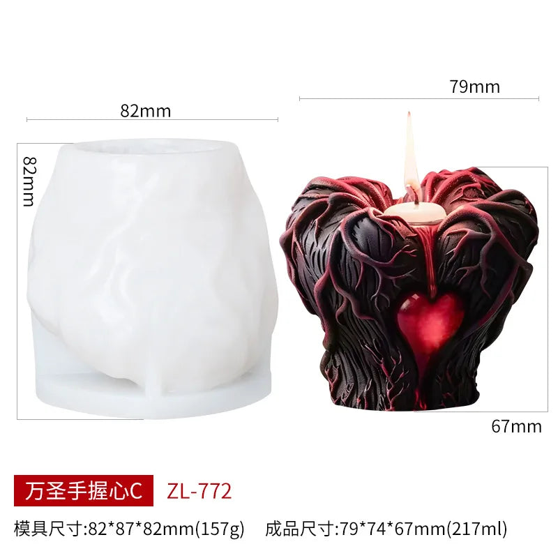 Halloween Heart Candle Mold – DIY Resin & Cement Craft