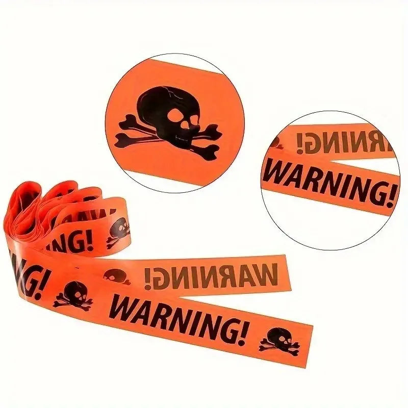 Halloween Warning Tape – Yellow “Danger” Barrier for Haunted House & Yard Decor