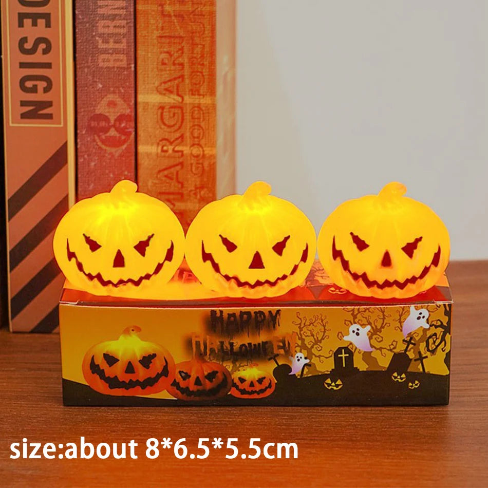 Halloween Pumpkin Lantern – Skull & Ghost Face Atmosphere Light