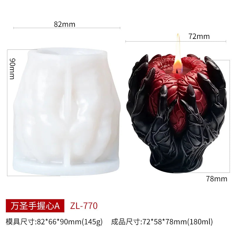 Halloween Heart Candle Mold – DIY Resin & Cement Craft