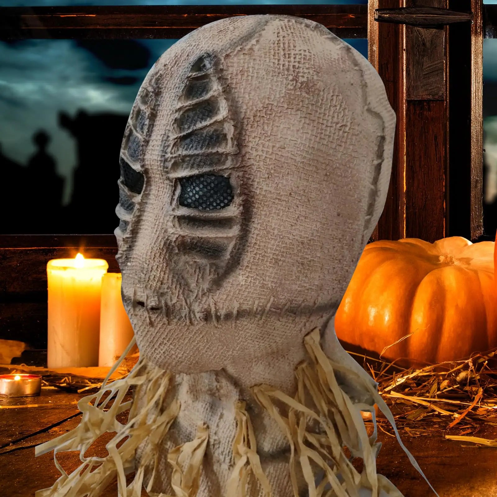 Halloween Scarecrow Mask – Creepy Burlap Cosplay Headgear