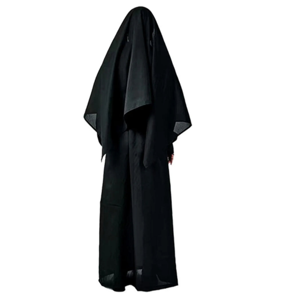 Halloween Nun Cosplay Costume – 4-Piece Set with Cape & Accessories