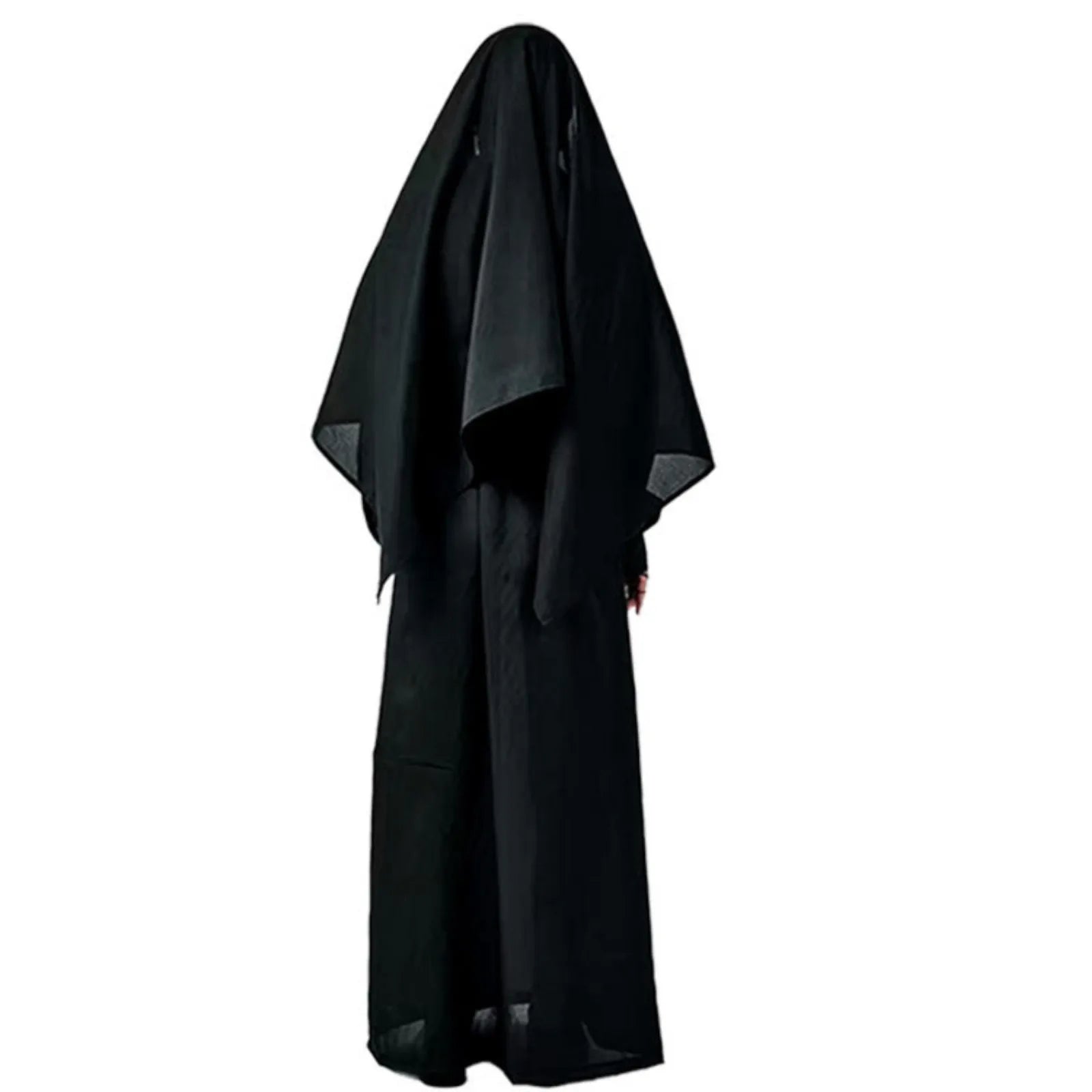 Halloween Nun Cosplay Costume – 4-Piece Set with Cape & Accessories