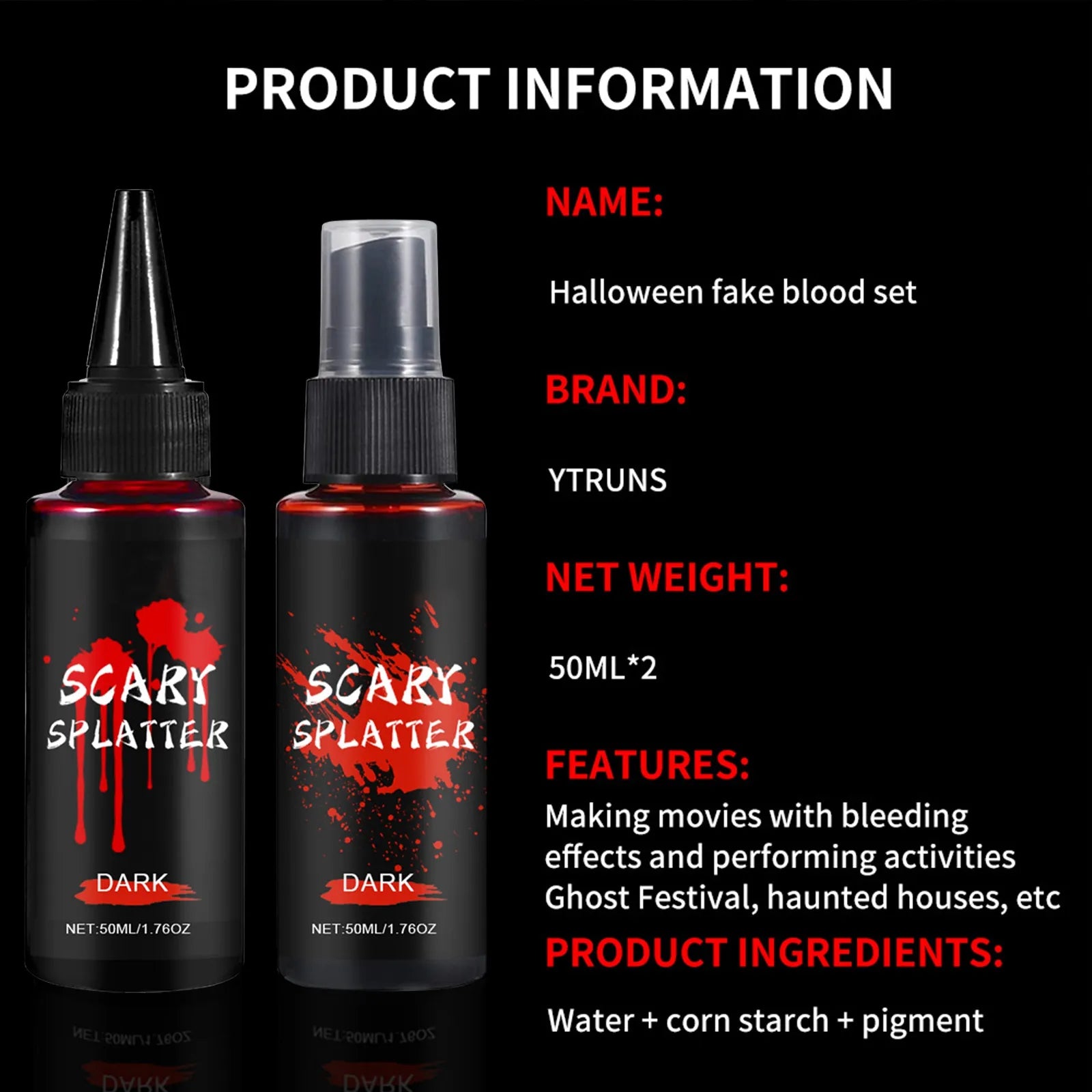 Halloween Fake Blood Spray – Vampire Cosplay Prop (2pcs, 100ml)