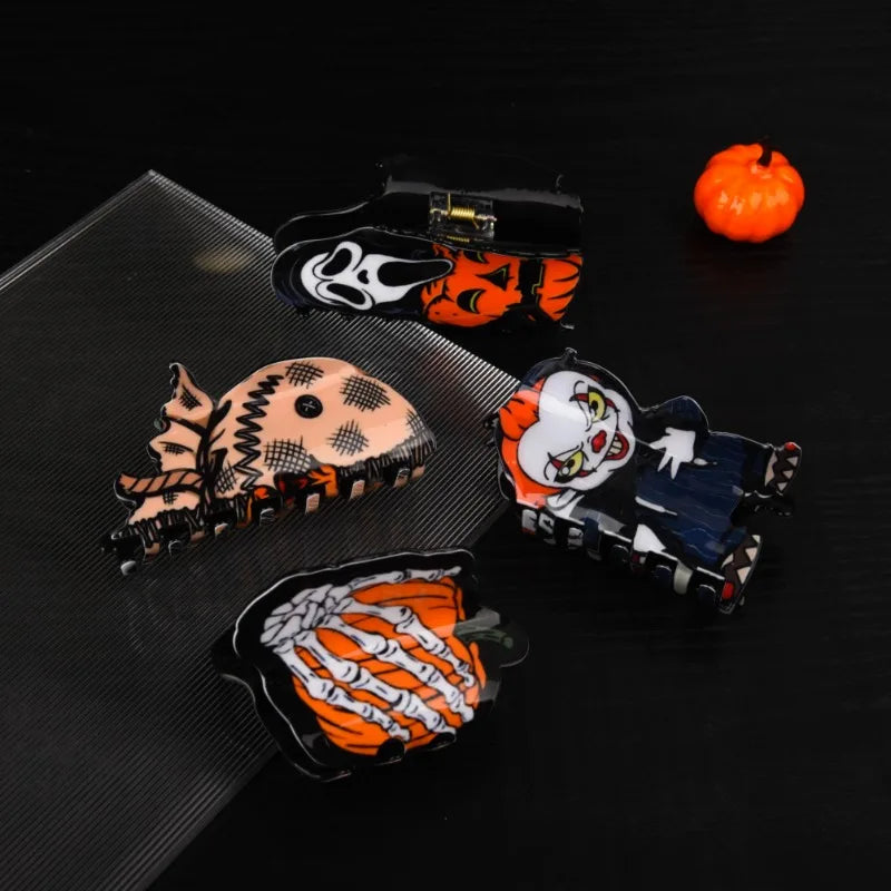 Halloween Demon Face Hair Clip – Creative Acrylic Hair Accessories