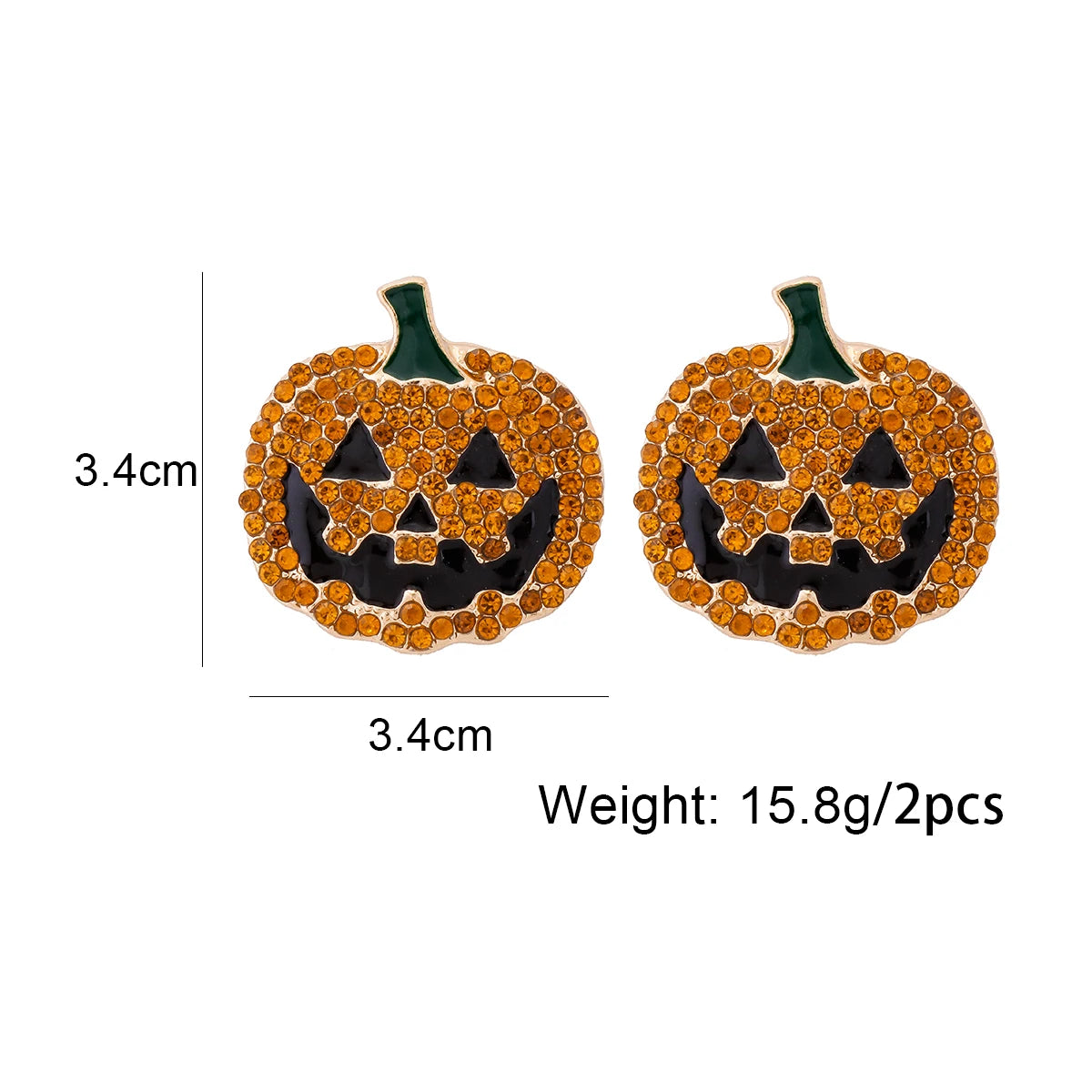 Crystal Rhinestone Pumpkin Earrings – Halloween Statement Jewelry