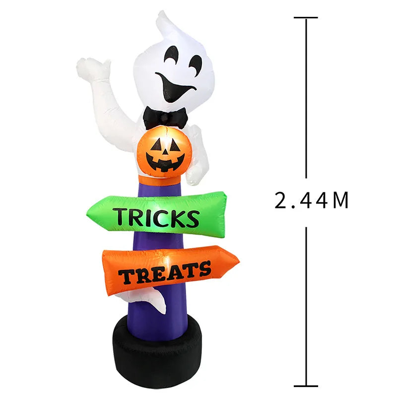 8FT Giant Mouth Ghost Inflatable – Halloween Outdoor Decor