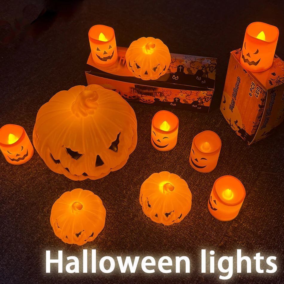 Halloween Pumpkin Lantern – Skull & Ghost Face Atmosphere Light