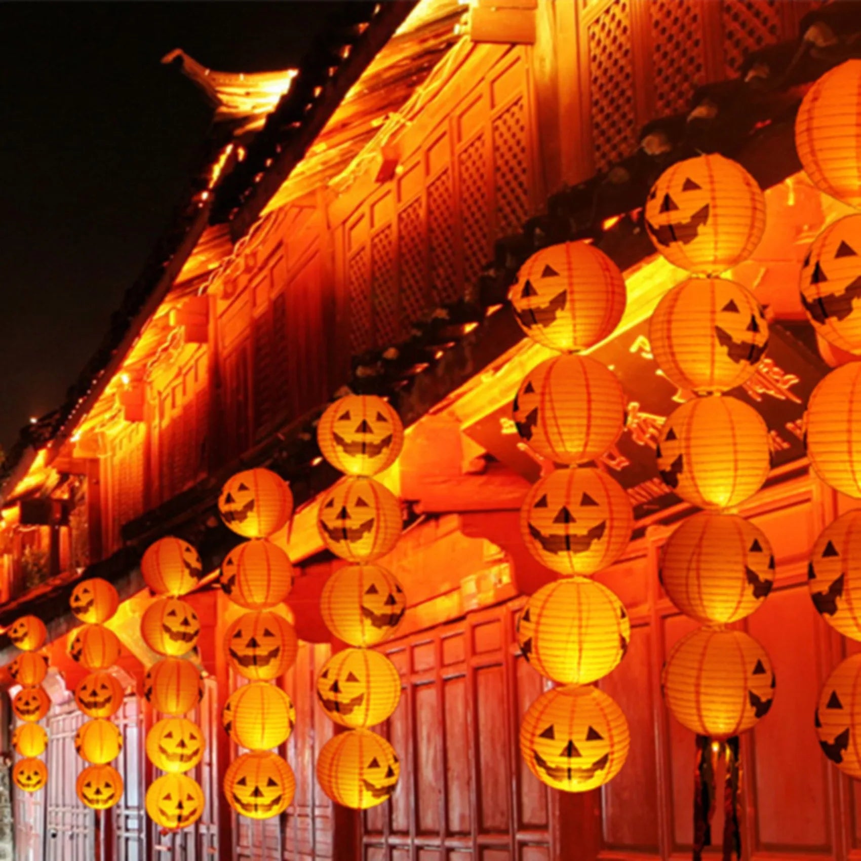 Halloween Paper Lanterns – Pumpkin, Spider & Skeleton Hanging Decor