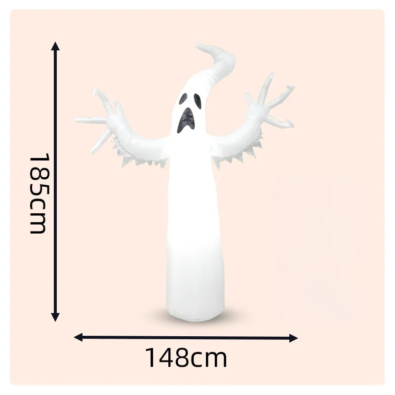 8FT Giant Mouth Ghost Inflatable – Halloween Outdoor Decor