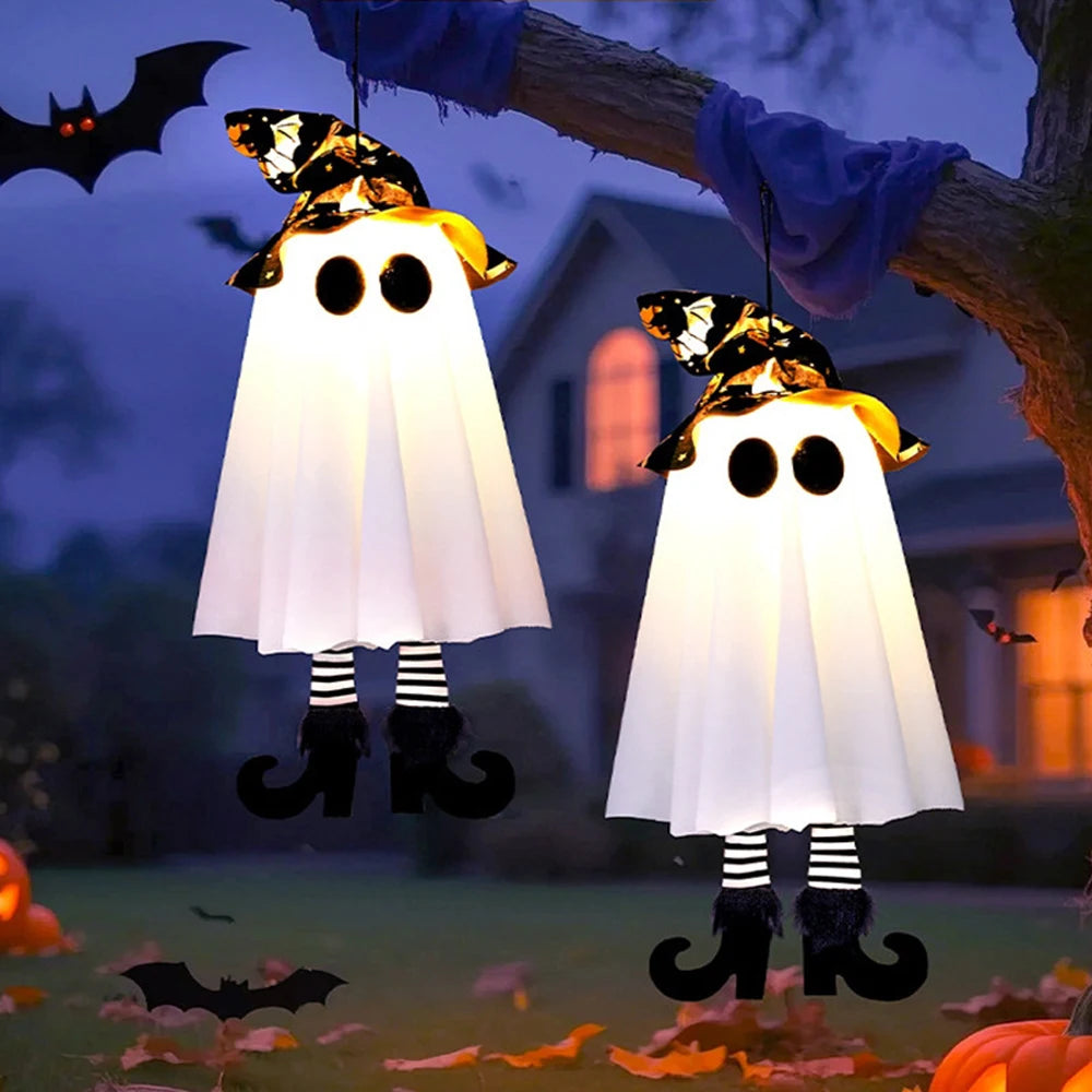 LED Glowing Halloween Ghosts – Hanging Decor for Indoor & Outdoor