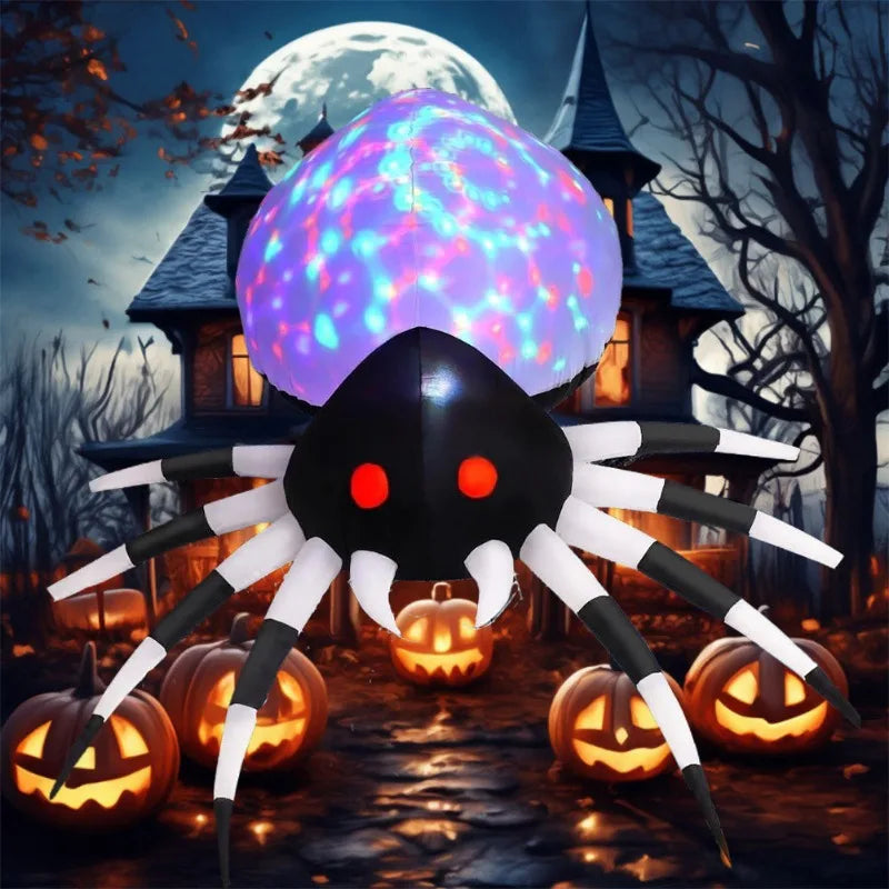 Giant Spider Halloween Inflatable – LED Outdoor Decor