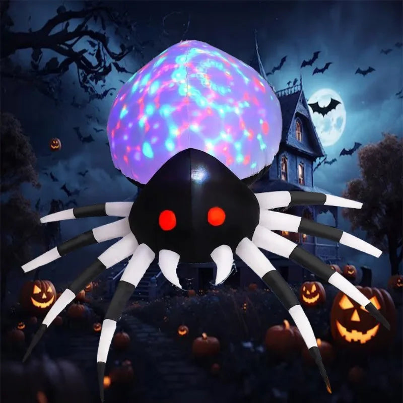 Giant Spider Halloween Inflatable – LED Outdoor Decor