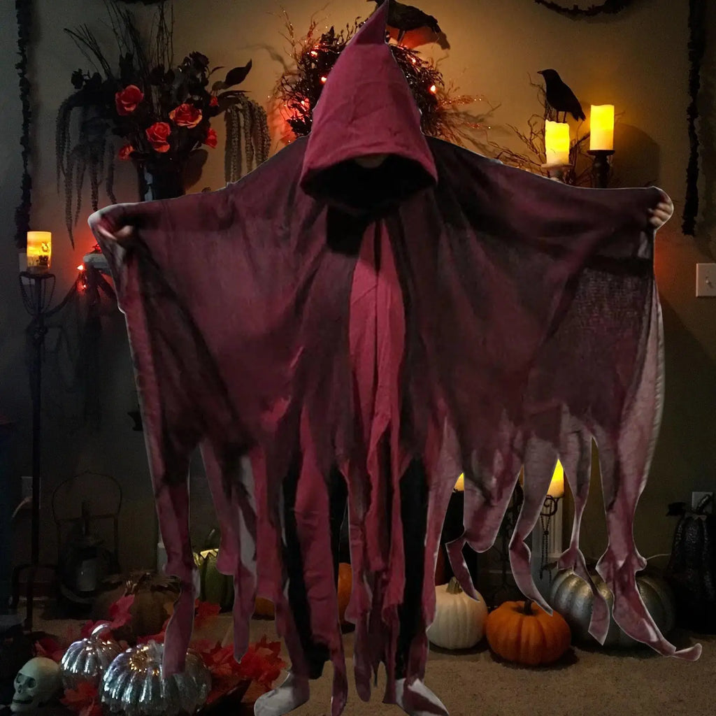 Halloween Ghost & Dementor Cosplay Cape – Gothic Tattered Hooded Cloak