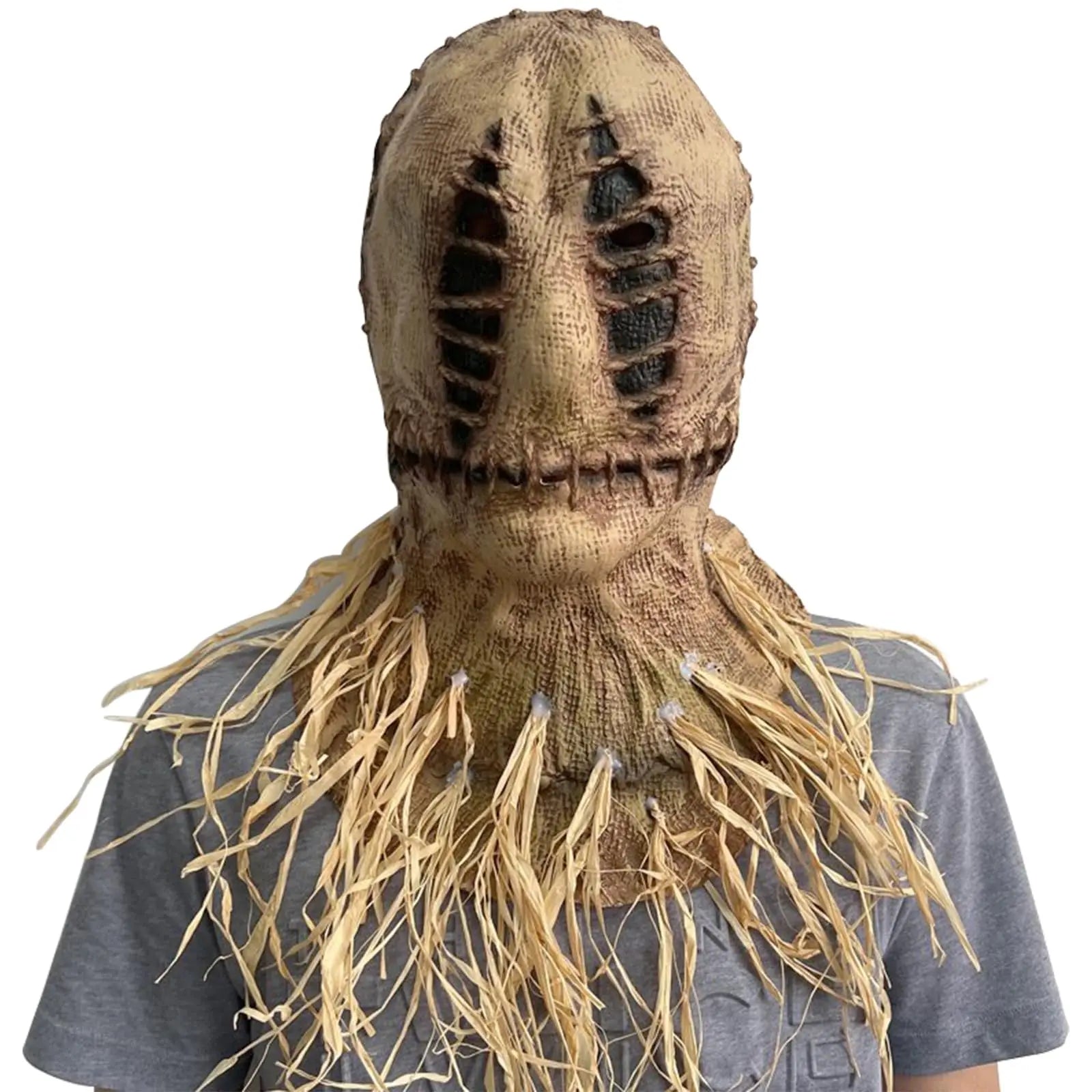 Halloween Scarecrow Mask – Creepy Burlap Cosplay Headgear