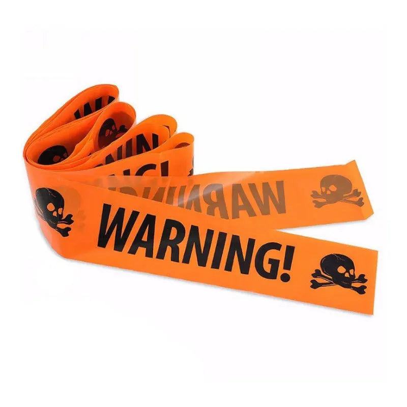 Halloween Warning Tape – Yellow “Danger” Barrier for Haunted House & Yard Decor