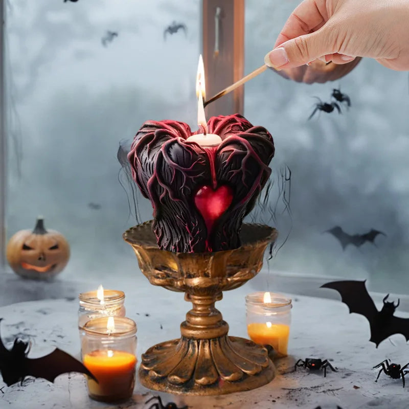 Halloween Heart Candle Mold – DIY Resin & Cement Craft
