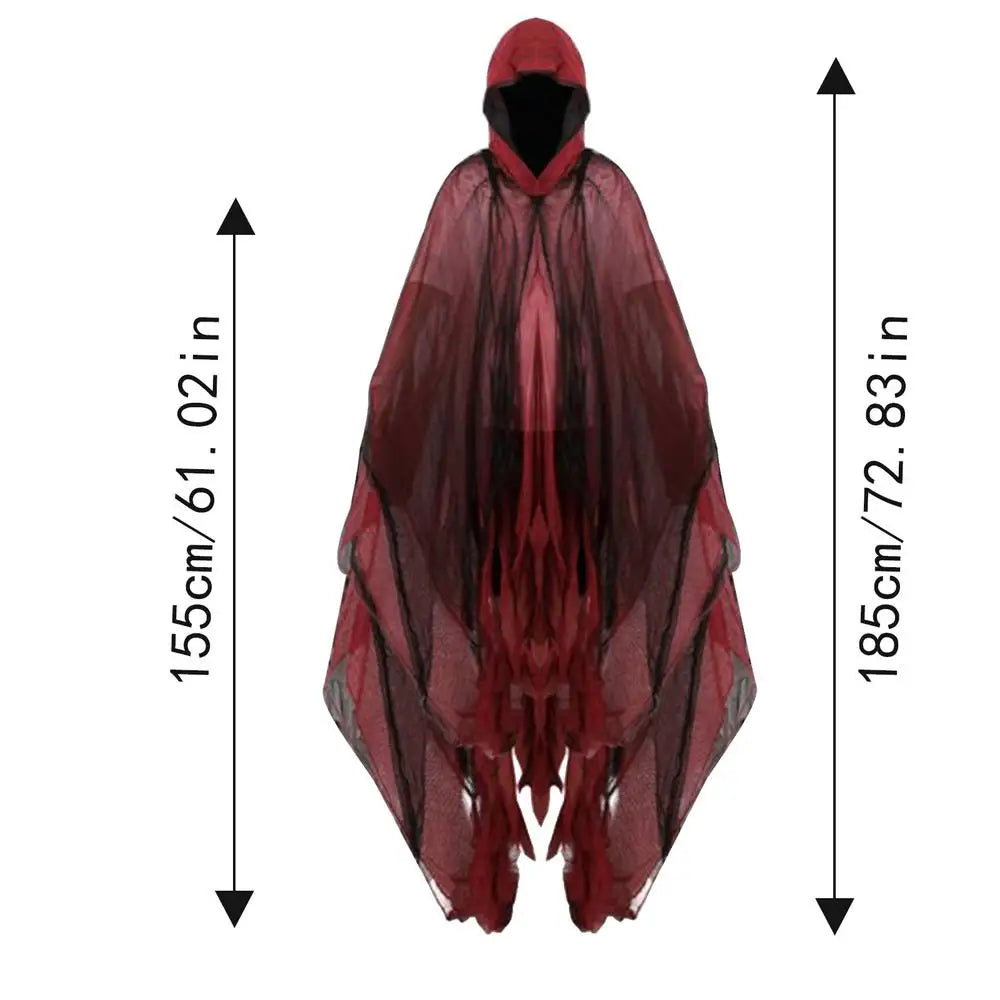 Halloween Ghost & Dementor Cosplay Cape – Gothic Tattered Hooded Cloak