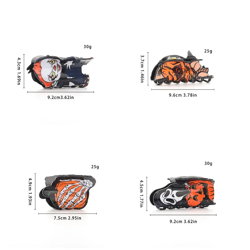 Halloween Demon Face Hair Clip – Creative Acrylic Hair Accessories
