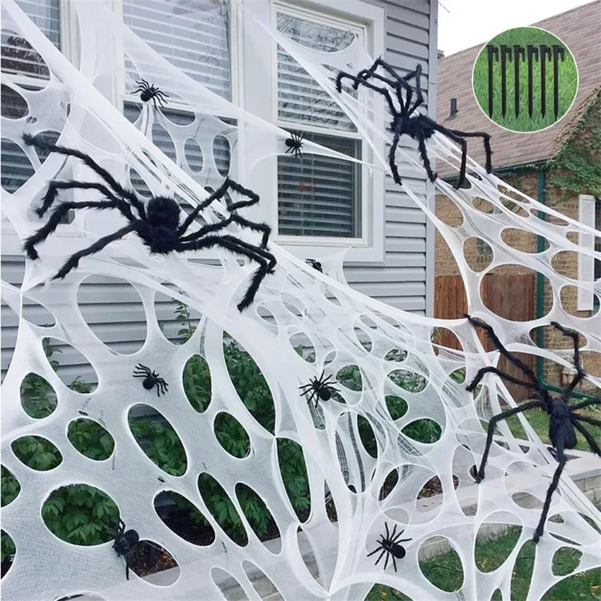 Giant Stretchy Spider Web – Halloween Outdoor Decor