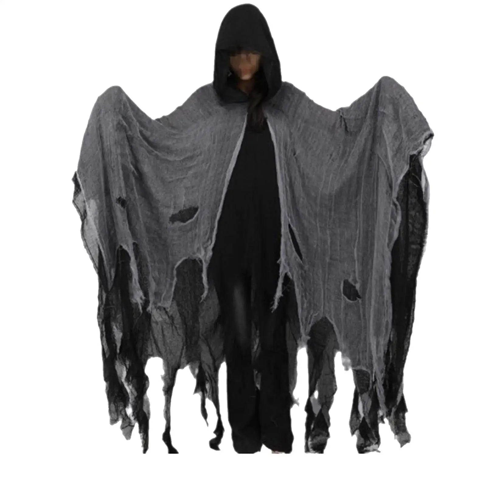 Halloween Ghost & Dementor Cosplay Cape – Gothic Tattered Hooded Cloak