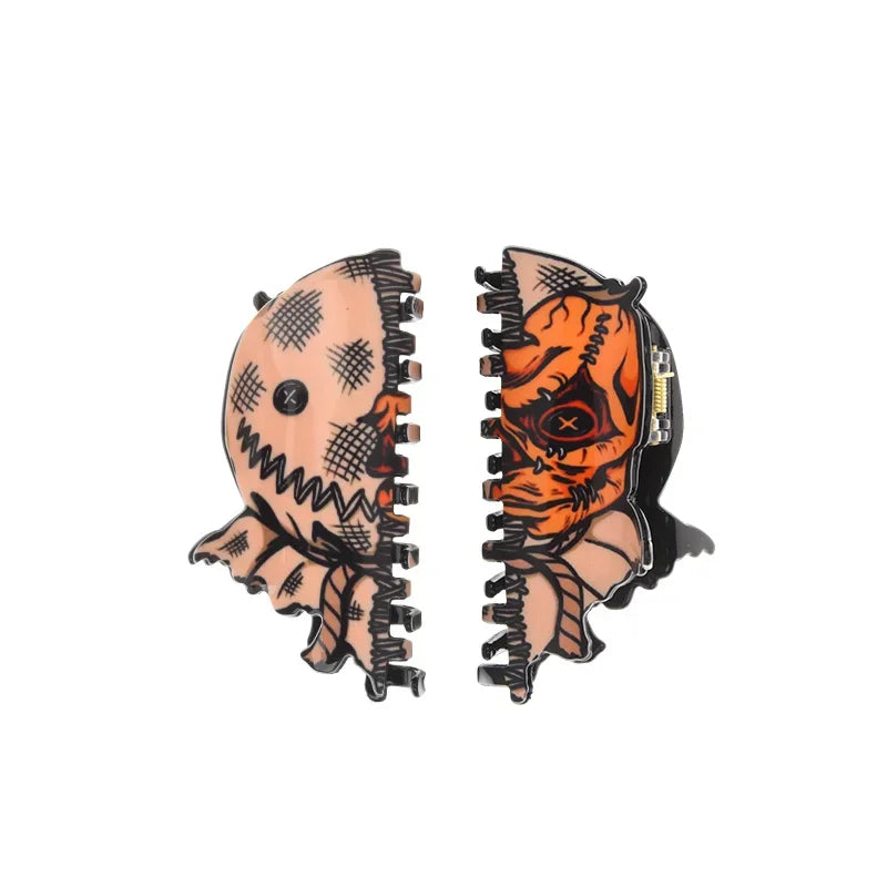 Halloween Demon Face Hair Clip – Creative Acrylic Hair Accessories