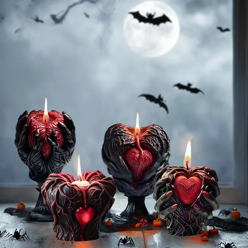 Halloween Heart Candle Mold – DIY Resin & Cement Craft