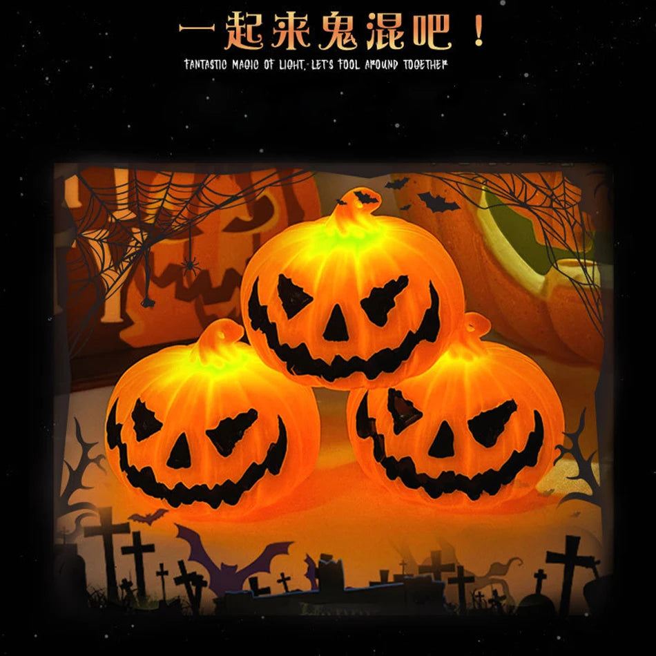 Halloween Pumpkin Lantern – Skull & Ghost Face Atmosphere Light