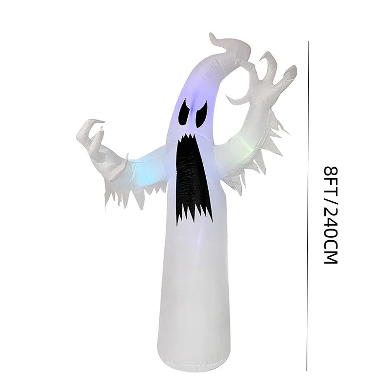 8FT Giant Mouth Ghost Inflatable – Halloween Outdoor Decor