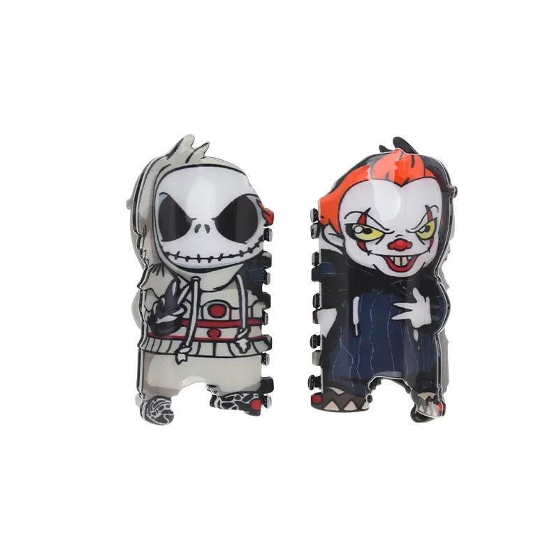 Halloween Demon Face Hair Clip – Creative Acrylic Hair Accessories