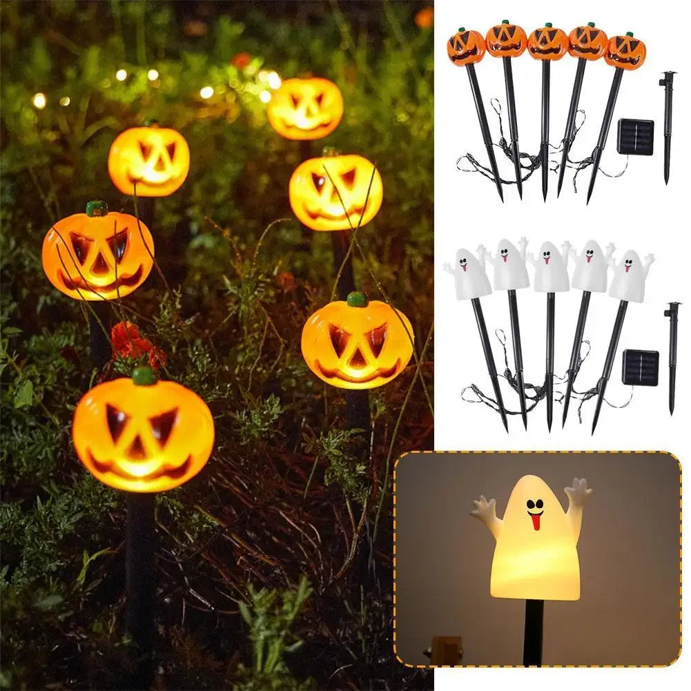 5pcs Solar Pumpkin Lights – Halloween Outdoor Garden & Party Decor