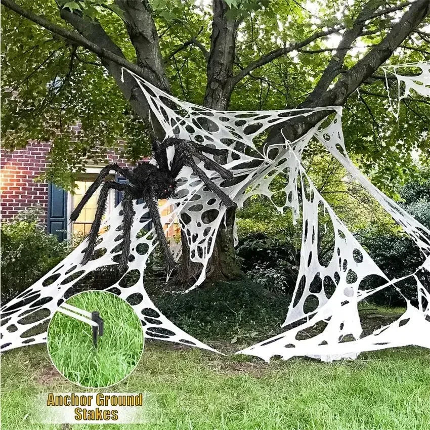 Giant Stretchy Spider Web – Halloween Outdoor Decor