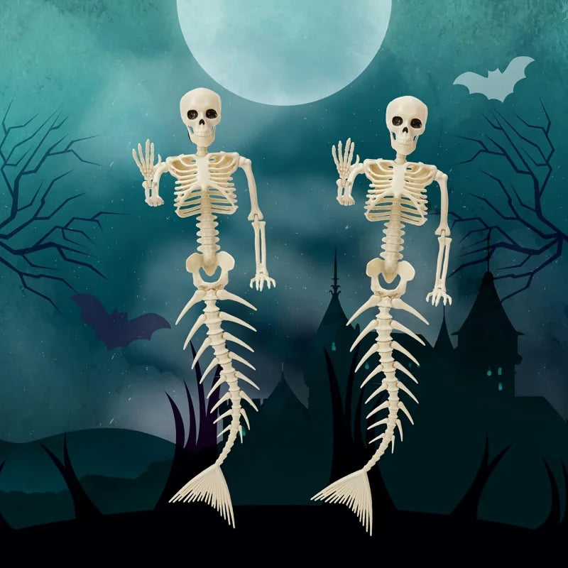 Halloween Mermaid Skeleton – Spooky Skull Party Decor