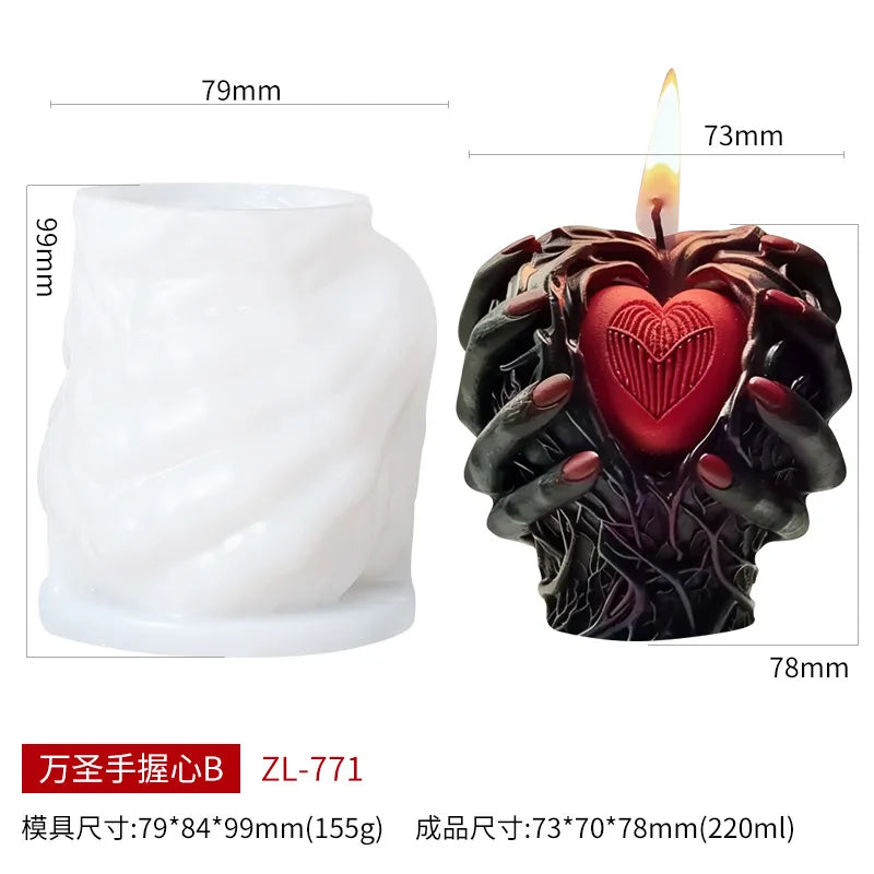 Halloween Heart Candle Mold – DIY Resin & Cement Craft